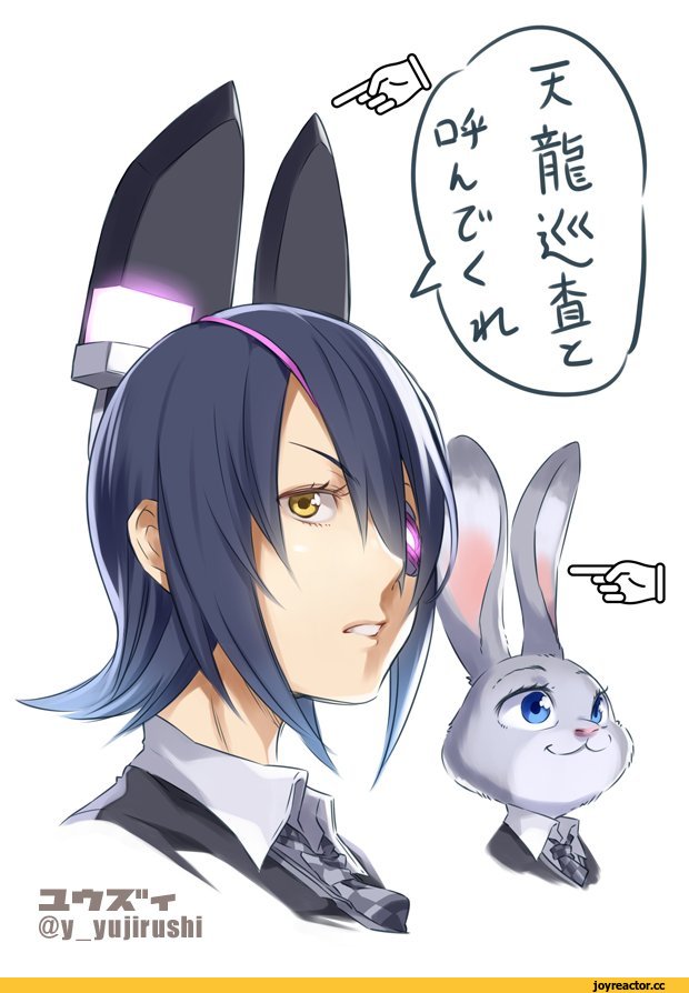 Kantai Collection, Zootopia, фэндомы, Judy Hopps, Zootopia characters, Tenryuu, yuuzii, crossover, Anime