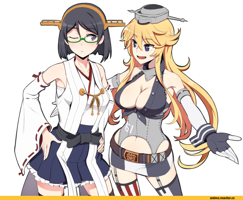 Iowa (Kantai Collection), Kantai Collection, Kirishima (Kantai Collection), nanashino, Anime