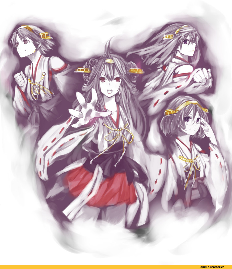 yan wen zi, Kirishima (Kantai Collection), Kantai Collection, Kongou (Kantai Collection), Haruna (Kantai Collection), hiei (kantai collection), Anime