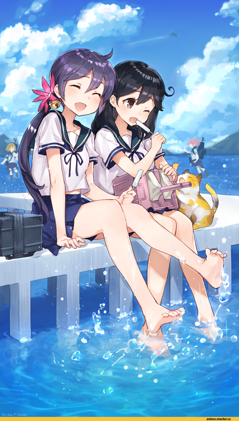Kantai Collection, Ushio, Akebono, Sazanami (Kantai Collection), Oboro (Kantai Collection), Mika Pika Zo, Anime