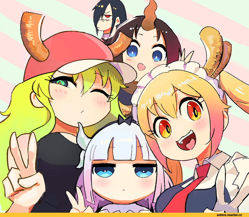 Kobayashi-san Chi no Maid Dragon, Maid, Dragon Girl (Anime), Monster Girl (Anime), Kanna Kamui, Tooru (MaiDragon), Fafnir (MaiDragon), Elma (MaiDragon), Quetzalcoatl (MaiDragon), Anime