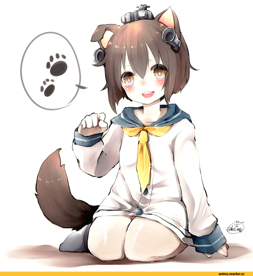 Yukikaze (Kantai Collection), Kantai Collection, Inumimi, Animal Ears, Chita (Ketchup), Anime