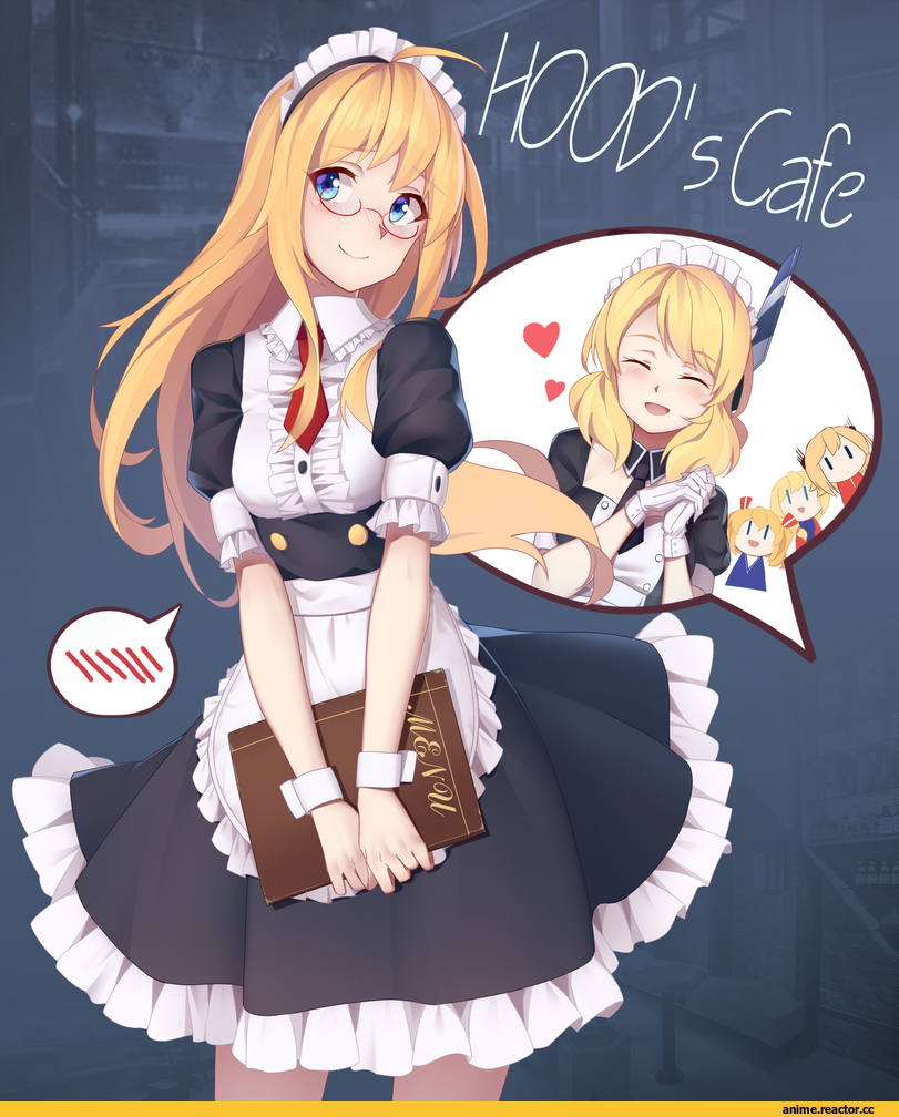 Warship Girls R, Megane, Maid, glowworm (Warship Girls R), hood (Warship Girls R), prince of wales (Warship Girls R), renown (Warship Girls R), rodney (Warship Girls R), arnold-s, Anime Art, Anime