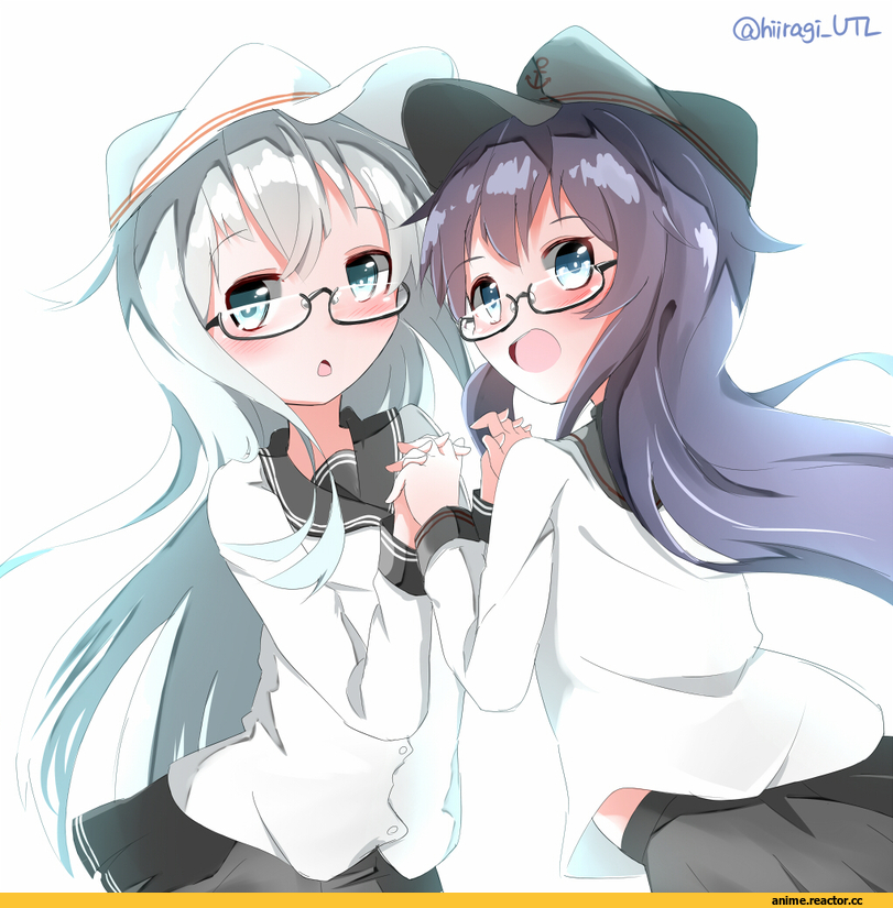 Verniy, Kantai Collection, Akatsuki, attokyu, Megane, Anime