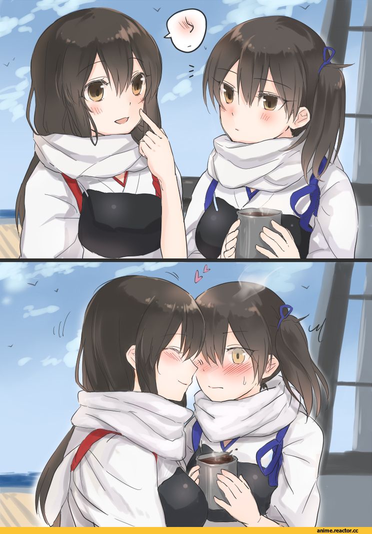 Fukuroumori, kaga, Kantai Collection, Akagi, Shoujo Ai, Anime