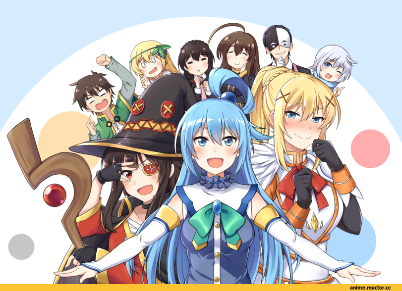 KonoSuba, Megumin, Aqua (KonoSuba), Darkness (KonoSuba), Satou Kazuma, Wiz (KonoSuba), Yunyun (KonoSuba), Chris (KonoSuba), naginoya, Anime