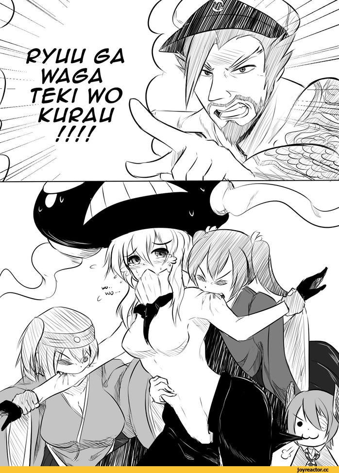 Hanzo, фэндомы, Admiral (Kantai Collection), Kantai Collection, hiryuu (kantai collection), Souryuu (Kantai Collection), tenryuu (kantai collection), Wo-Class Aircraft Carrier , Overwatch Comics, crossover, Anime, Overwatch, Blizzard