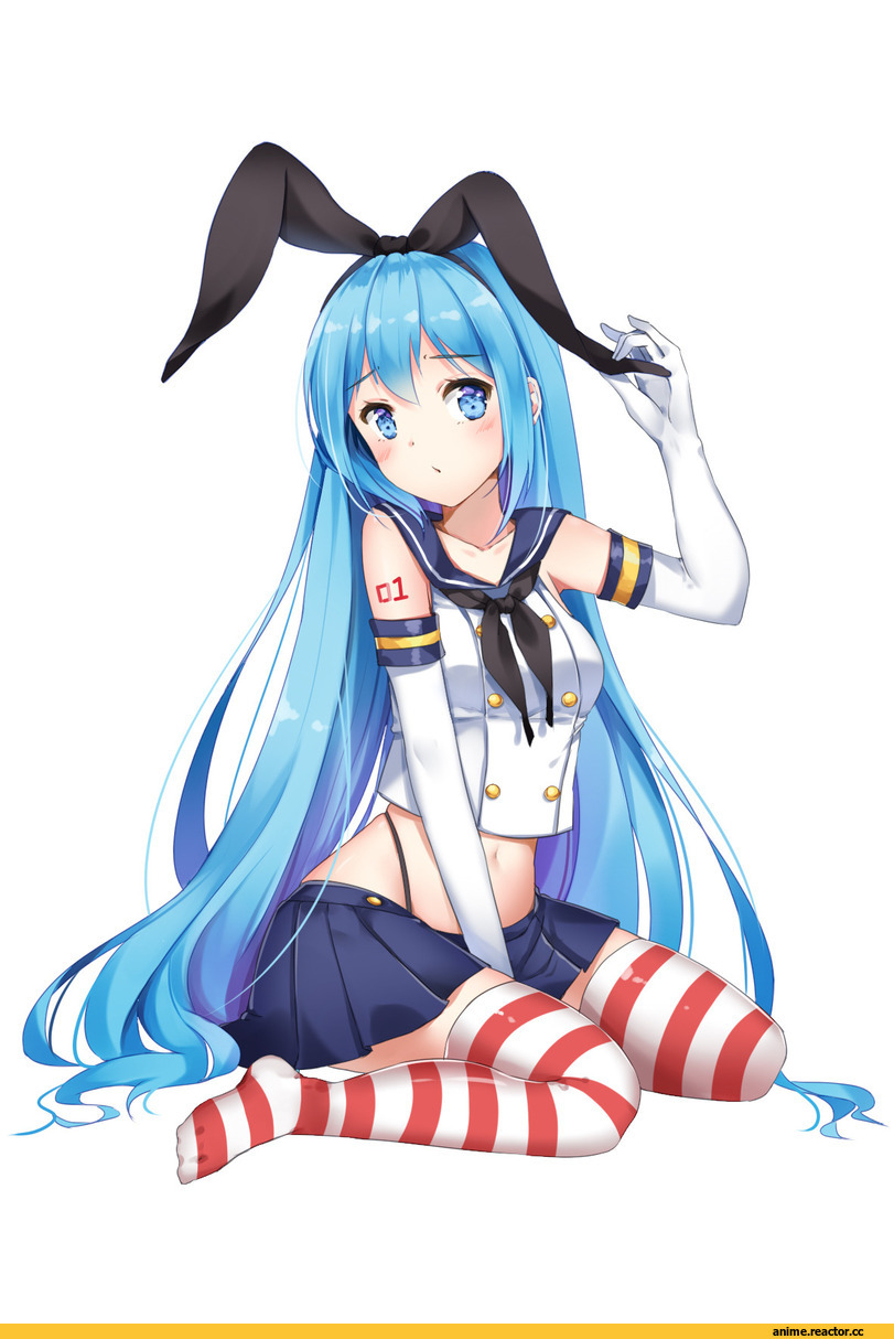Hatsune Miku, Vocaloid, shimakaze (kantai collection), Kantai Collection, crossover, mamemena, Anime