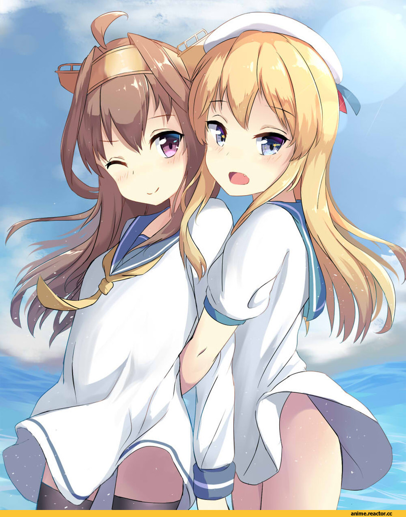 Iowa (Kantai Collection), Kantai Collection, Kongou (Kantai Collection), color1087, Anime