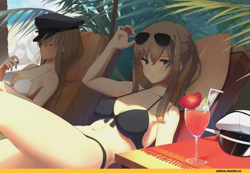 eight tohyama, Anime Ero Swim, Anime Ero, Graf Zeppelin, Kantai Collection, Bismarck (Kantai Collection), Anime