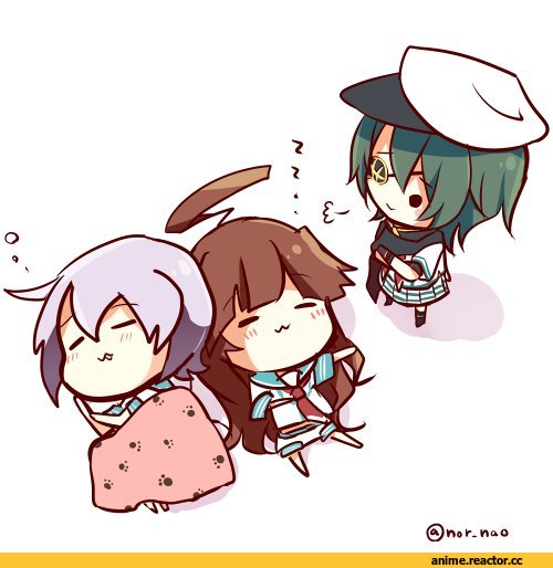 nor nao, Kiso, Kantai Collection, Kuma (Kantai Collection), Tama (Kantai Collection), chibi, Anime
