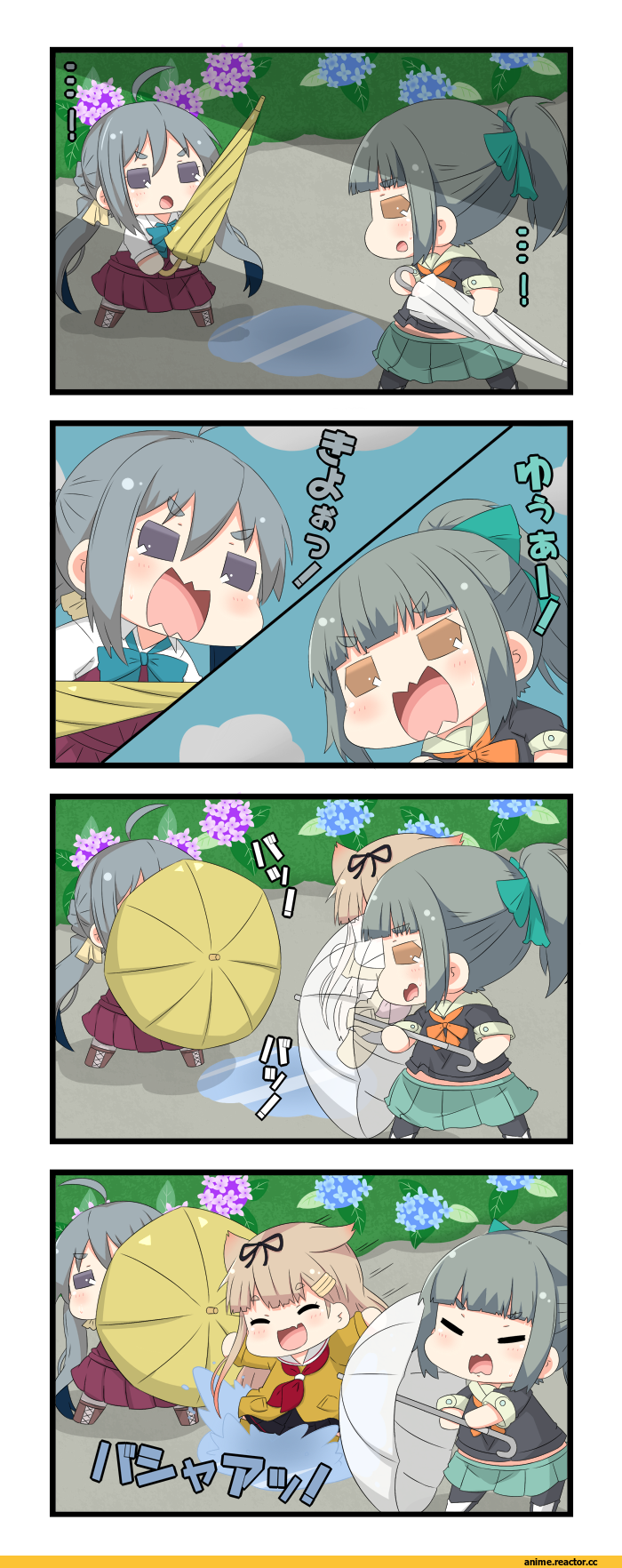 puchicolle, Yuubari, Kantai Collection, Kiyoshimo (Kantai Collection), Yuudachi, Кантай комиксы, Anime Комиксы, Anime