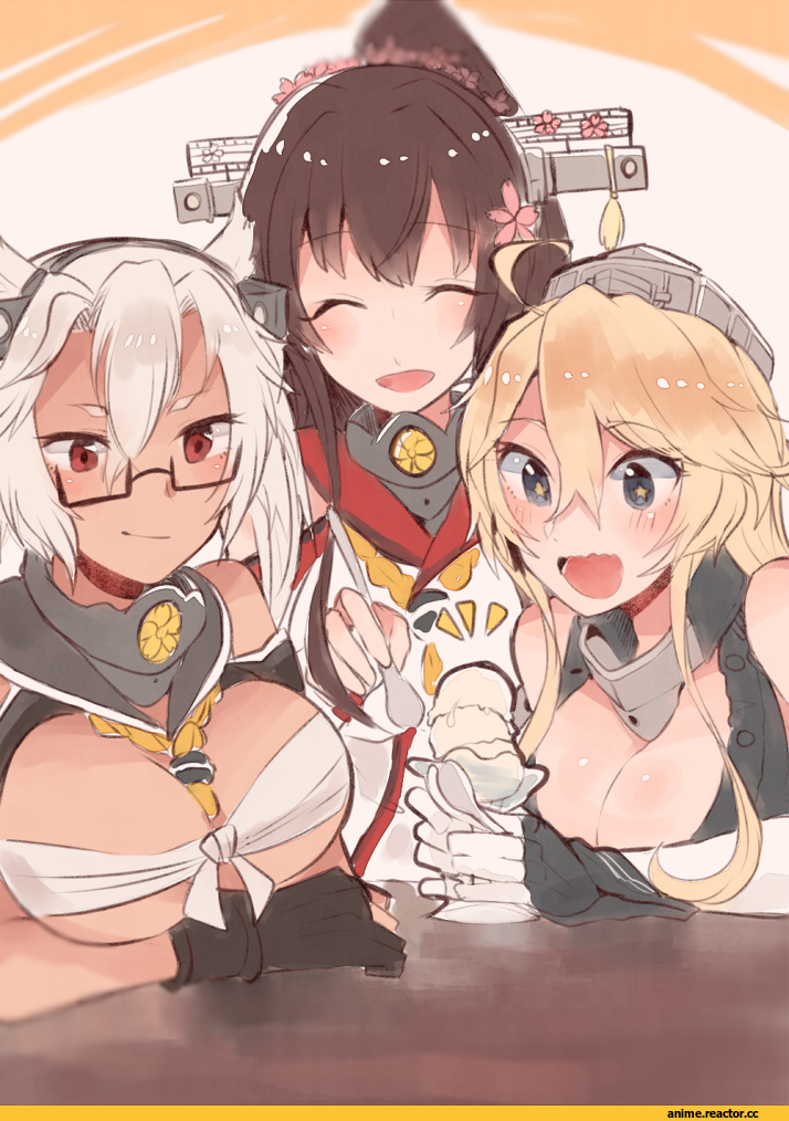 itomugi-kun, Anime Art, Iowa (Kantai Collection), Kantai Collection, Yamato (Kantai Collection), Musashi (Kantai Collection), Anime