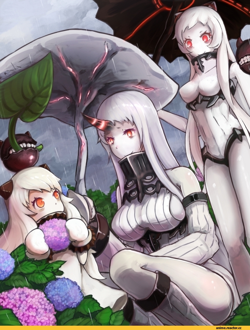 Kantai Collection, Northern Ocean Hime, Seaport Hime, Airfield Hime, mizuchi (mizuchi7118), Anime