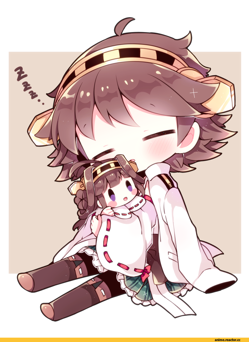 kyou (nekoneko), Hiei, Kantai Collection, Kongou (Kantai Collection), chibi, Anime