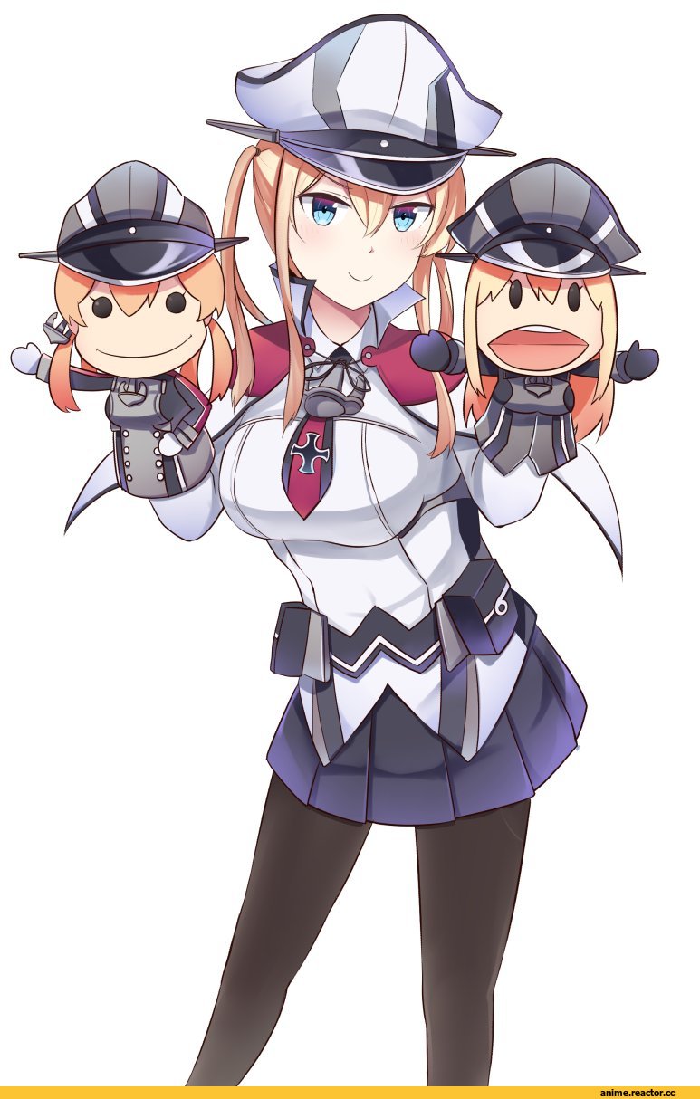 Ido (Teketeke), Anime Art, Graf Zeppelin, Kantai Collection, Bismarck (Kantai Collection), Prinz Eugen, Cerberus (shingeki no bahamut), Shingeki no Bahamut, crossover, Anime