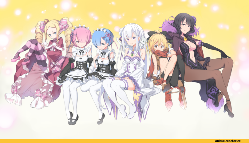 Re Zero Kara Hajimeru Isekai Seikatsu, Beatrice (Re Zero), Emilia (re zero), Felt (re zero), Pack (re zero), Ram (Re Zero), Rem (re zero), Elsa Granhilte, ka-no, Anime