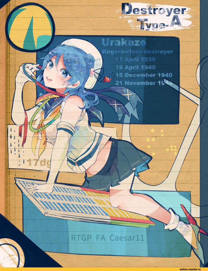 Urakaze, Kantai Collection, itomugi-kun, Anime Art, Anime