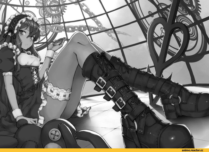 AO, Anime Art, Monochrome (Anime), Maid, ryuinu, Anime