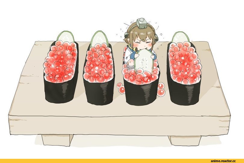 Kantai Collection, Yukikaze (Kantai Collection), gomennasai, Няши в еде, Anime Няши, Anime