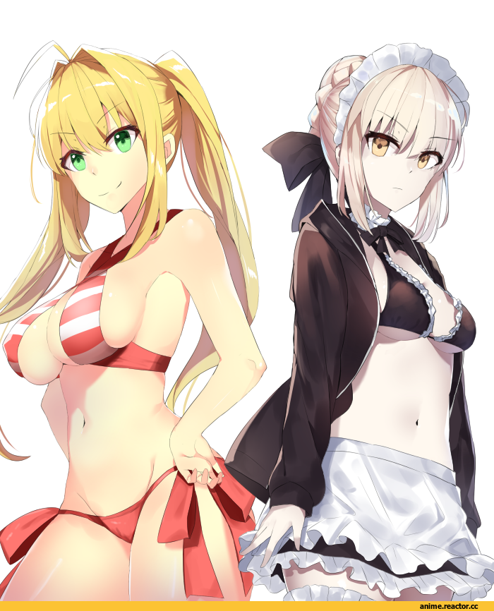 Saber Alter, Fate (series), Saber Extra, 714 (leg200kr), Anime Ero Swim, Anime Ero, Maid, Anime