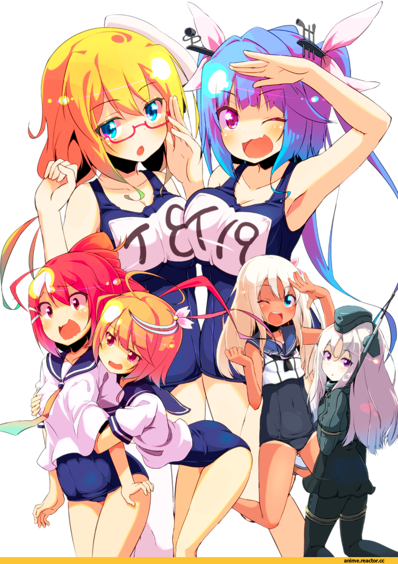 Anime Art, Sw_taco, Kantai Collection, I-8, Megane, I-19, I-168, i-58 (kantai collection), Ro-500 (Kantai Collection), U-511 (Kantai Collection), Anime