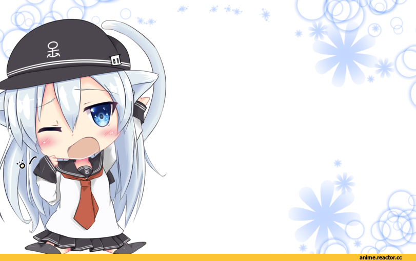 Anime Art, yuu (togishi kanata), Kantai Collection, Hibiki (Kantai Collection), Akatsuki, Animal Ears, neko, chibi, Anime