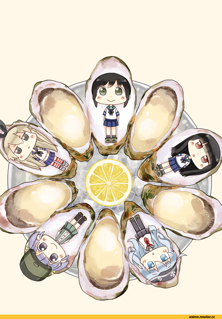 Kantai Collection, Ooshio (Kantai Collection), Fubuki (Kantai Collection), Hatsuyuki (Kantai Collection), Hibiki (Kantai Collection), Shimakaze, hinata yuu, Няши в броне, Anime Няши, Anime