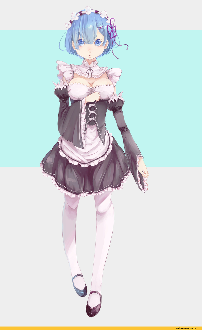 Rem (re zero), Re Zero Kara Hajimeru Isekai Seikatsu, Maid, Anime Art, nyucha, удалённое, Anime