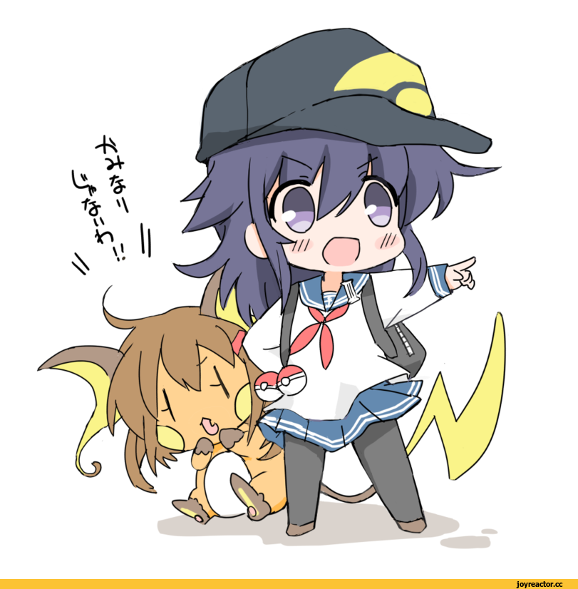 Akatsuki, Kantai Collection, Ikazuchi, hizuki yayoi, Raichu, Pokémon, фэндомы, crossover, Anime