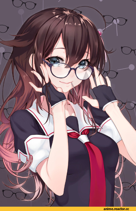 Shigure (Kantai Collection), Kantai Collection, Anime Art, Megane, mins (minevi), Anime