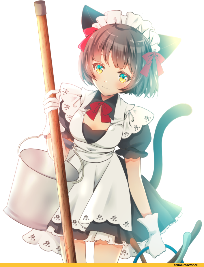 Anime Art, SheepD, neko, Animal Ears, Maid, Anime