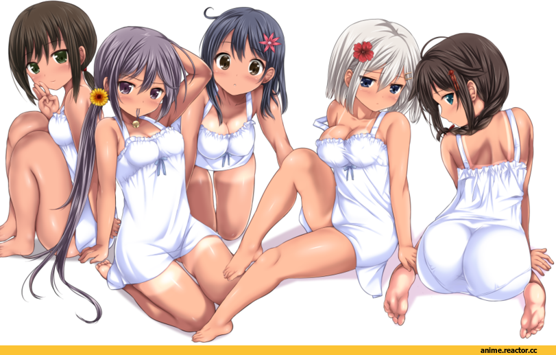 Kantai Collection, Shigure (Kantai Collection), Hamakaze (Kantai Collection), Ushio, Fubuki (Kantai Collection), Akebono, nijimotohiro k, Anime