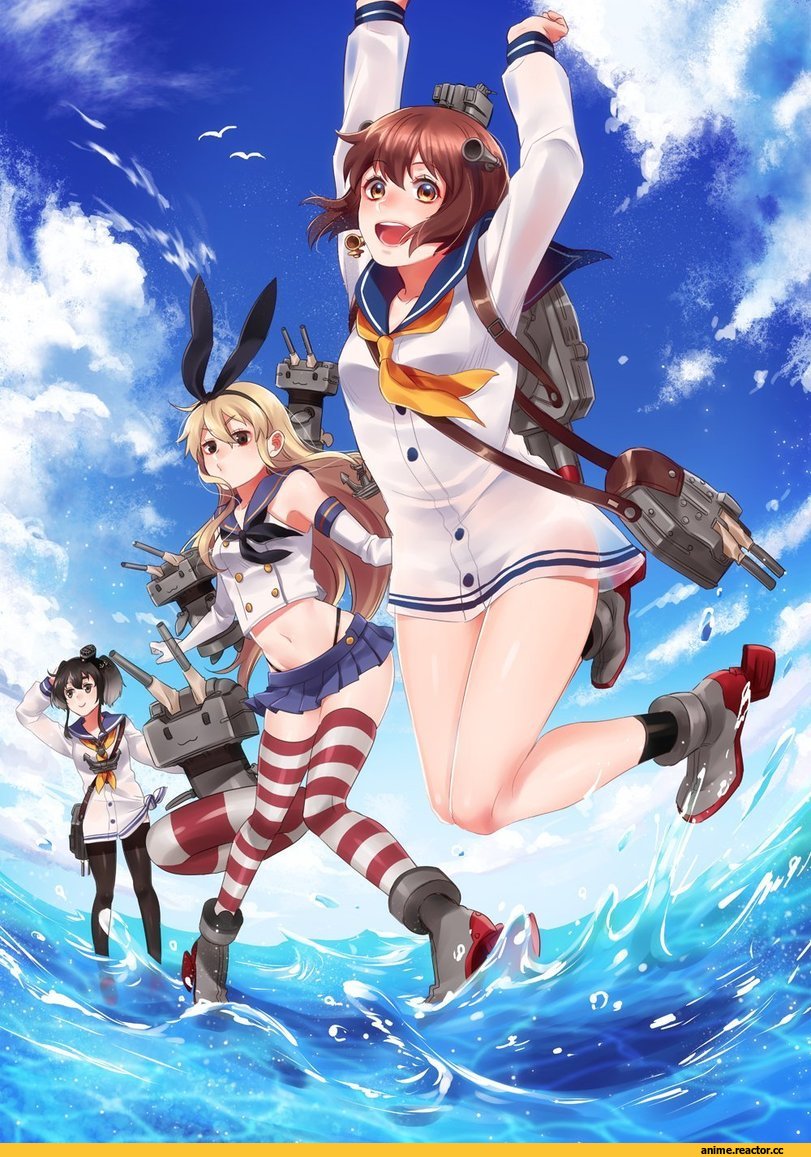 Tokitsukaze (Kantai Collection), Kantai Collection, rensouhou-chan, Shimakaze, Yukikaze (Kantai Collection), rin2010, Anime
