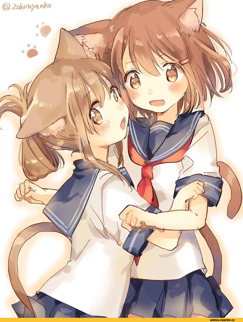 zuhonyanko, Ikazuchi, Kantai Collection, inazuma, nekomimi, Animal Ears, Anime