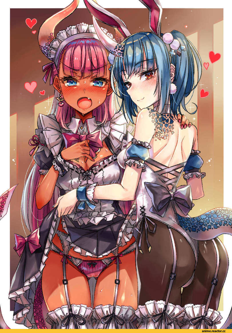 AO, Anime Art, Usagimimi, Bunnysuit, Anime Ero Pantsu, Maid, Moze, Monster Girl (Anime), Demon Girl (Anime), oshiri, Anime, Anime Ero, Animal Ears