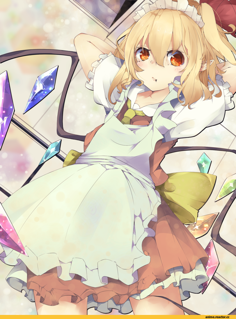 Flandre Scarlet, Touhou Project, mimizuku (mmiganaru), Anime Art, Maid, Anime