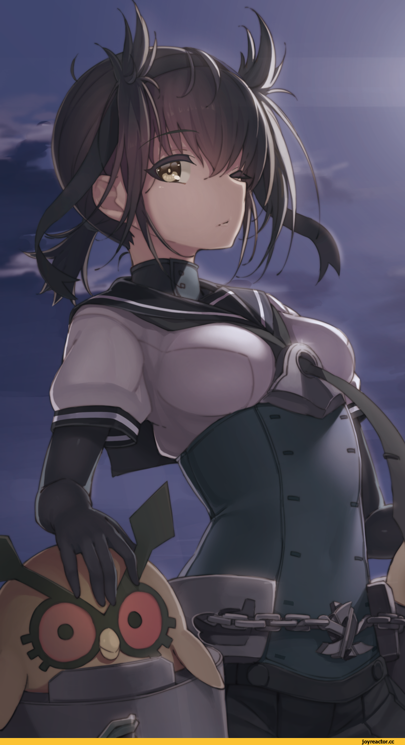 Hatsuzuki (Kantai Collection), Kantai Collection, Hoothoot, Pokémon, фэндомы, crossover, seramikku, Anime
