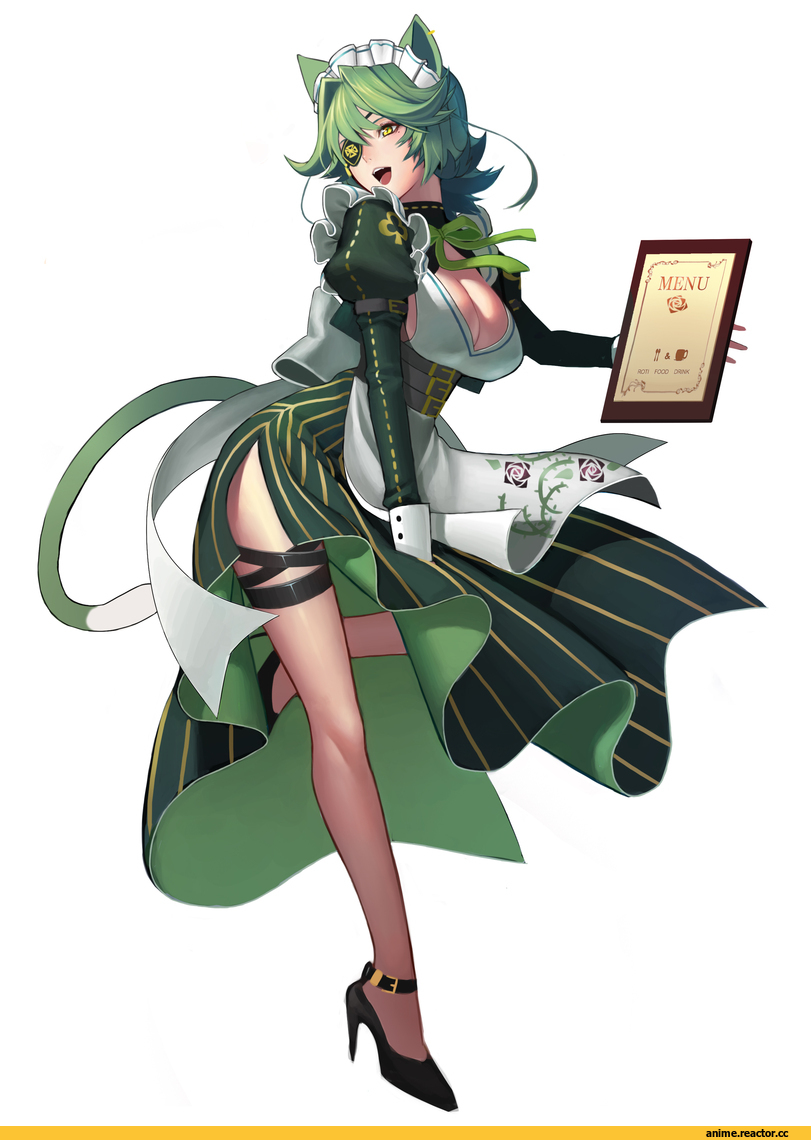 Anime Art, gimt, neko, Animal Ears, Maid, Anime
