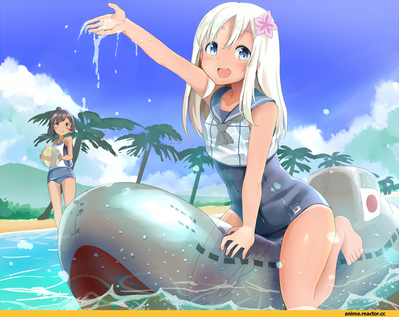 Anime Art, sekira ame, Kantai Collection, Ro-500 (Kantai Collection), I-401, Anime