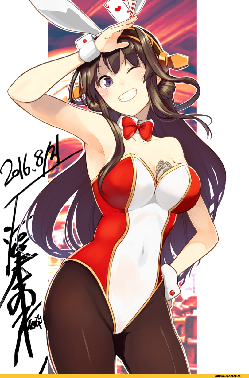 Kantai Collection, Kongou (Kantai Collection), Usagimimi, Animal Ears, houmatu awa, Anime