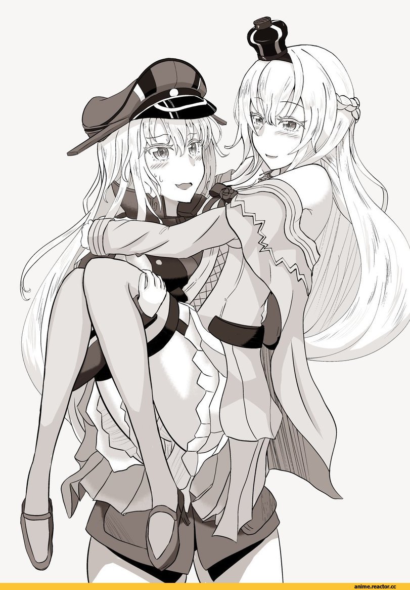noyomidx, Warspite (Kantai Collection), Bismarck (Kantai Collection), Kantai Collection, Monochrome (Anime), Anime