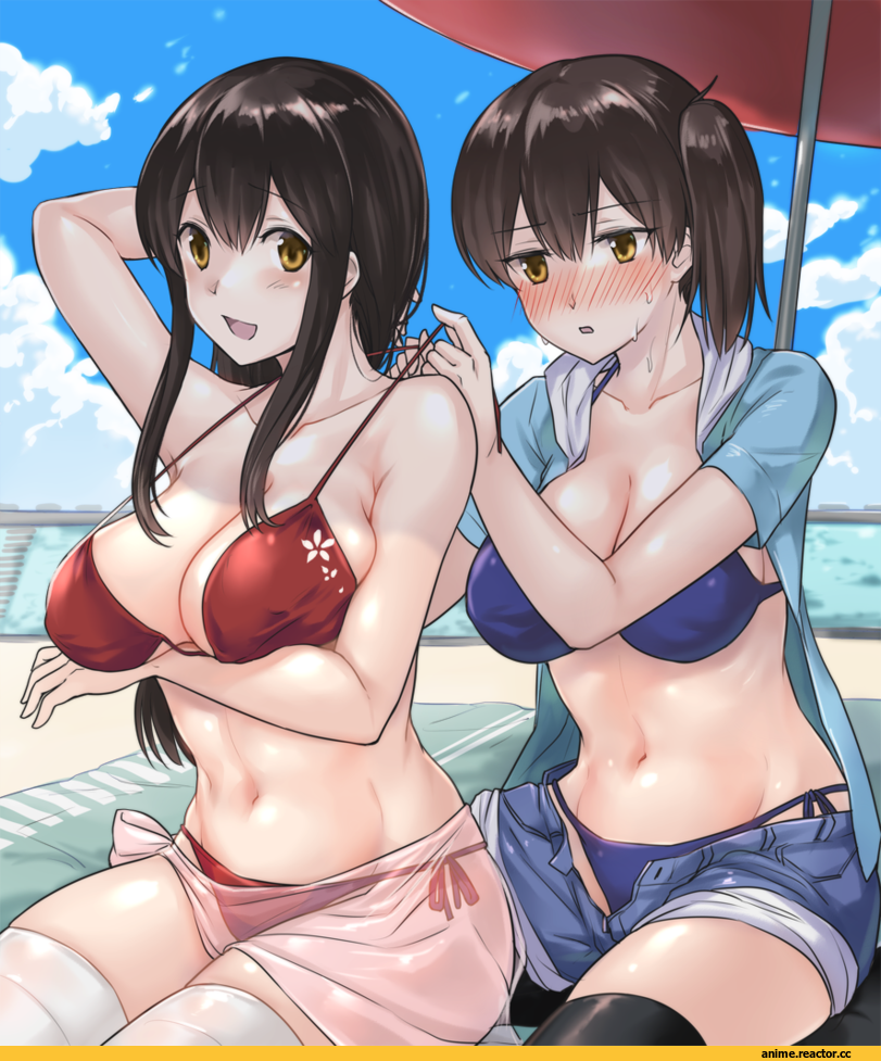 Akagi, Kantai Collection, kaga, Anime Ero Swim, Anime Ero, Fukuroumori, Anime
