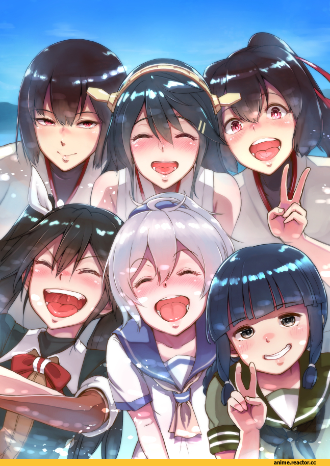 bifidus, Haruna (Kantai Collection), Kantai Collection, Aoba (Kantai Collection), Kitakami (Kantai Collection), Ise, Hyuuga (Kantai Collection), Tone (Kantai Collection), Anime