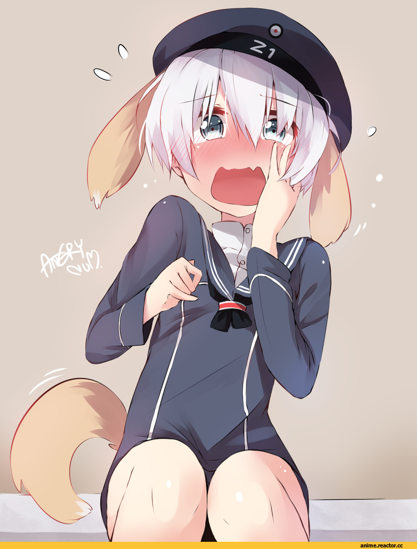 Kantai Collection, Z1 Leberecht Maass (Kantai Collection), angry num, Inumimi, Animal Ears, Anime