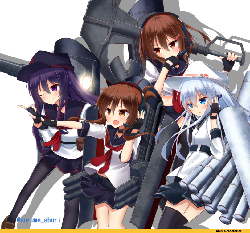 surume aburi, Akatsuki, Kantai Collection, Verniy, Ikazuchi, Inazuma (Kantai Collection), Anime