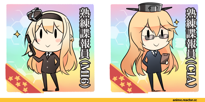 Ido (Teketeke), Anime Art, Iowa (Kantai Collection), Kantai Collection, Warspite (Kantai Collection), Fairy (Kantai Collection), chibi, Anime