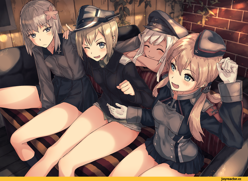 Strike Witches, фэндомы, Erica Hartmann, Strike Witches Character, Prinz Eugen (Kantai Collection), Kantai Collection, itsumi erika, Girls und Panzer, crossover, Ro-500 (Kantai Collection), Anime