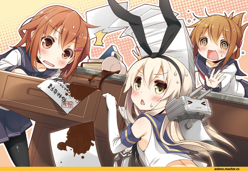 Shimakaze, Kantai Collection, Ikazuchi, Inazuma (Kantai Collection), yume no owari, Anime