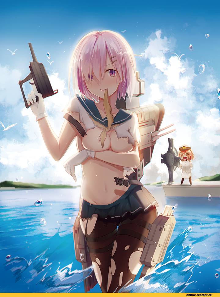 Hamakaze (Kantai Collection), Anime Ero, Female Admiral (Kantai Collection), Shielder (Fate/grand order), Fate/Grand Order, Fate (series), crossover, aiko (kanl), Female protagonist (Fate/grand order), Anime Ero Swim, Anime, Kantai Collection